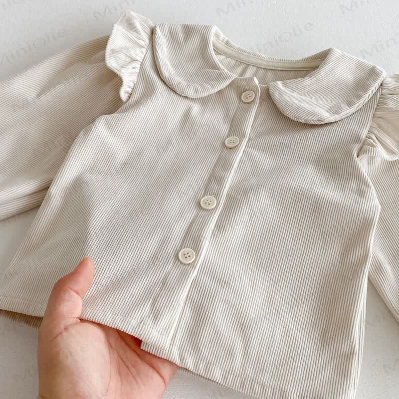 Toddler Girl Cord Bow Green Sleeveless Dress/Beige Baby Collar Top - image 16