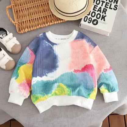 Toddler Tie Dye Sweatshirt - Colorful - 7-9T - image 1