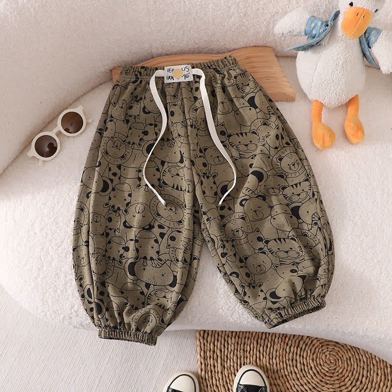 Toddler Animal Plaid Dots Flower Pants - Brown - 12Y - image 11
