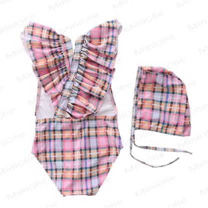 Toddler Girls Striped Plaid Fruit Print Polka Dot Swimwear - Multicolor - 4-5T - image 6