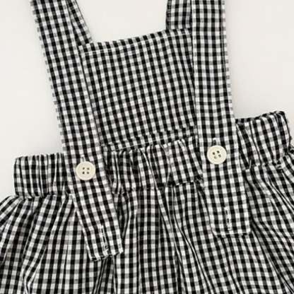 Toddler Baby Girls White Long Sleeve Top or Gingham Pinafore - image 7