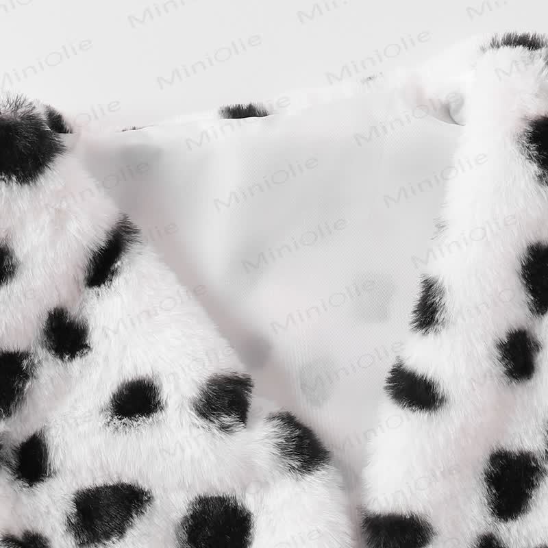 Toddler Kid Girl Dot Bow Fur Tank Top & Black Dress - image 9