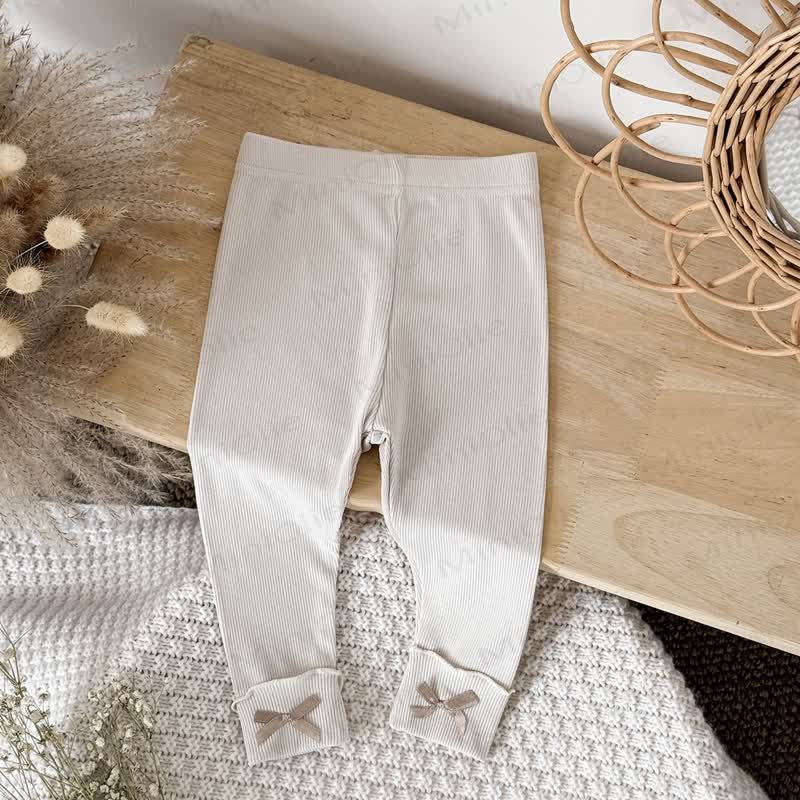 Baby Girl Bow Solid Color Leggings - image 10