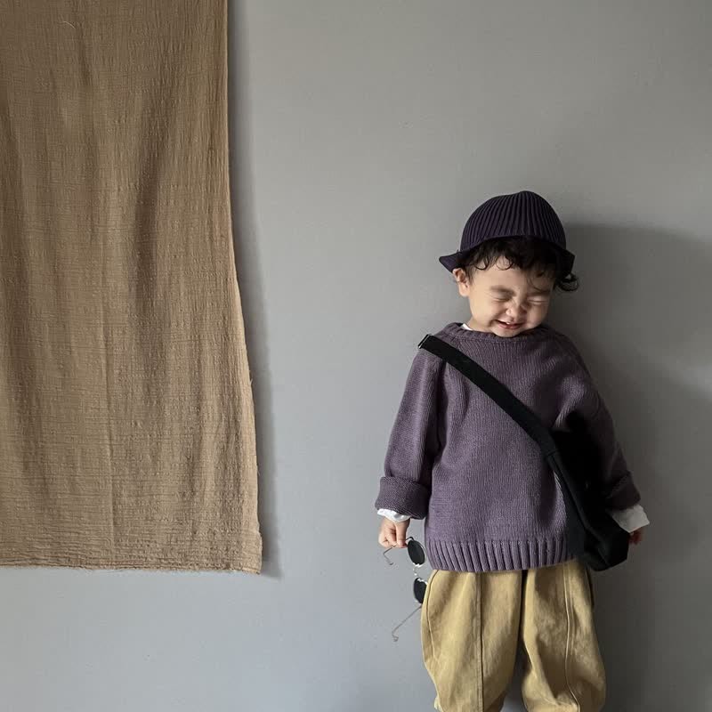 Toddler Solid Color Loose Relax Sweater - image 25