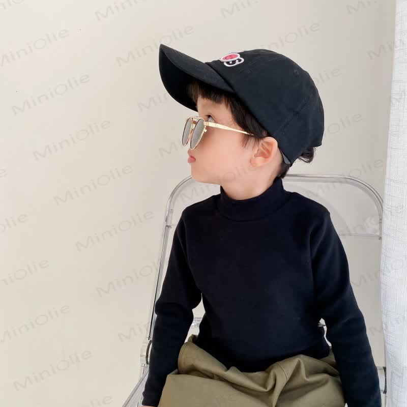 Toddler Retro Solid Color Soft T-shirt - Black - 9-11T - image 7