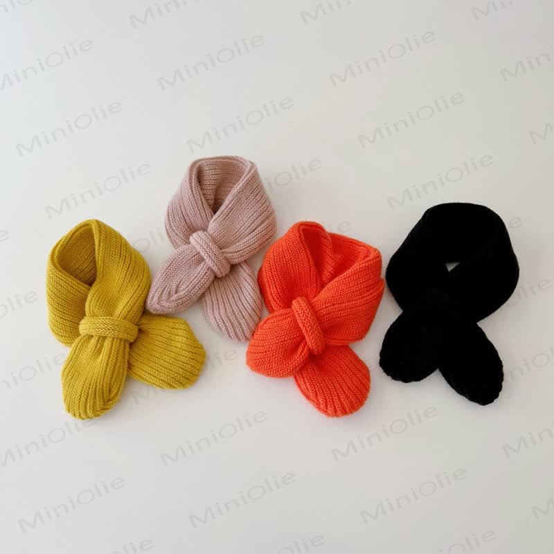 Baby Toddler Solid Color Knitted Scarf - image 4
