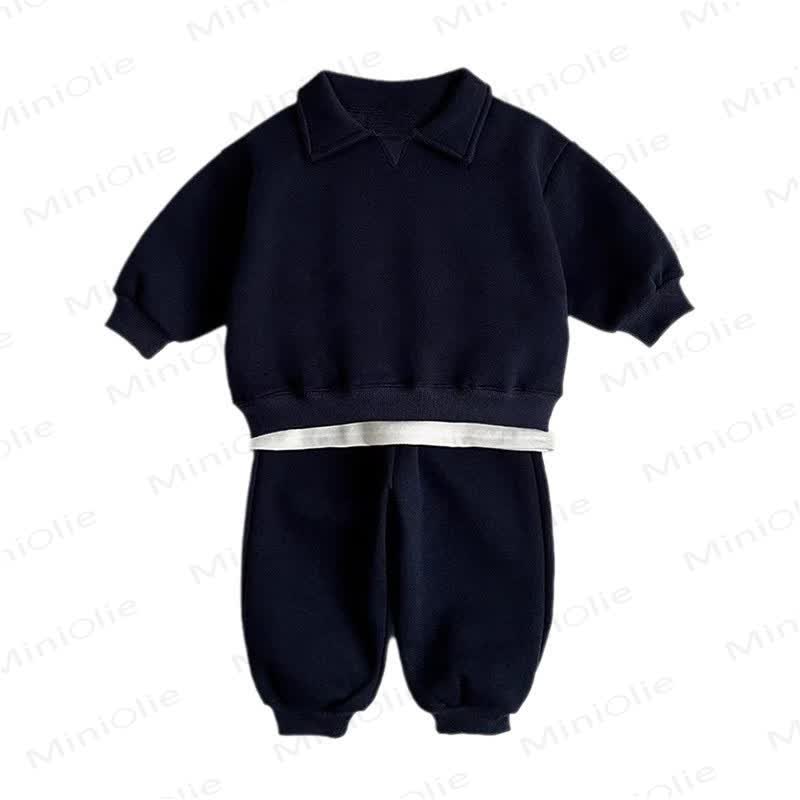 Baby Toddler Solid Color 2-piece Set - Navy Blue - 5-7T - image 6