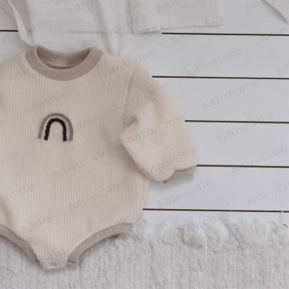 Baby Rainbow Ribbed Fleece Lined Bodysuit - image 4