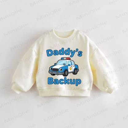 DADDY'S BACKUP Baby Toddler Sweatshirt - Cream - 3-5T - image 1