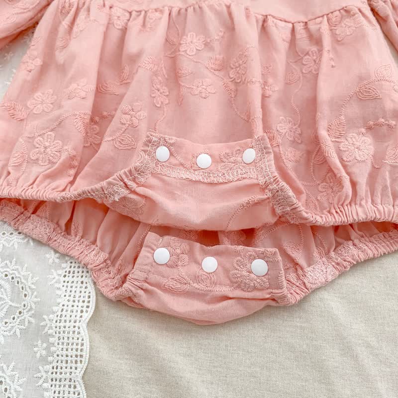 Baby Embroidered Solid Color Bodysuit - image 7