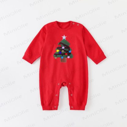 Family Matching Christmas Tree Sweatshirt - Red - Romper: 18-24M - image 4