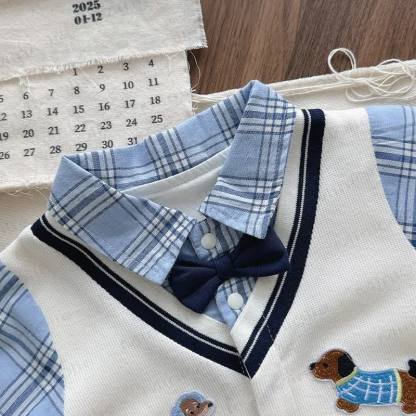 Baby Gentleman Puppy Patch Romper - image 17