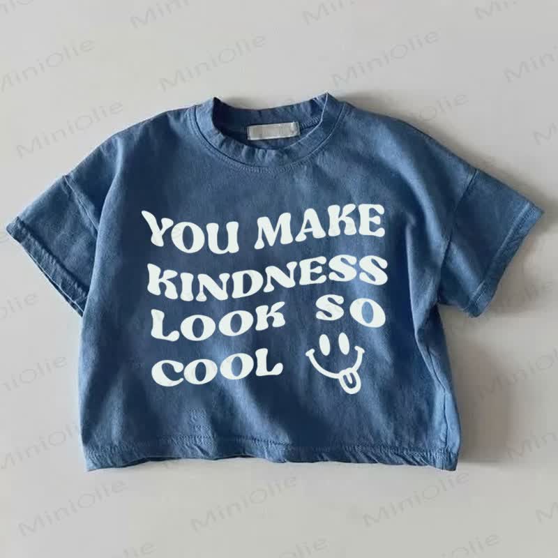 YOU MAKE KINDNESS LOOK SO COOL Baby Smile Print Blue T-shirt - Blue - 18-24M - image 1