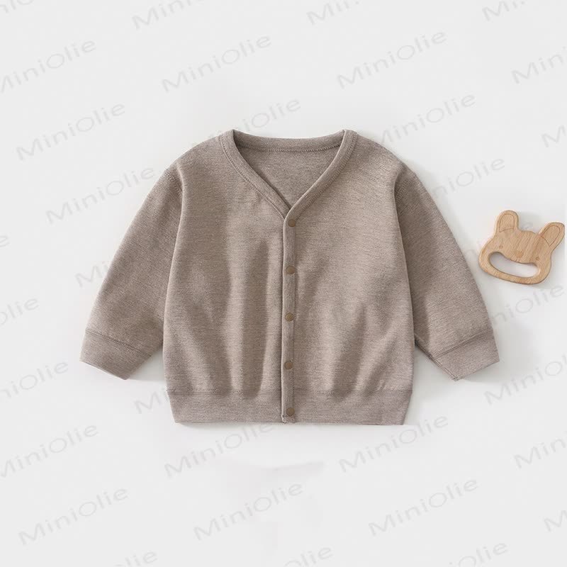 Baby Toddler Waffle Knit Front Snap Cardigan Coat - Coffee - 3-4T - image 8