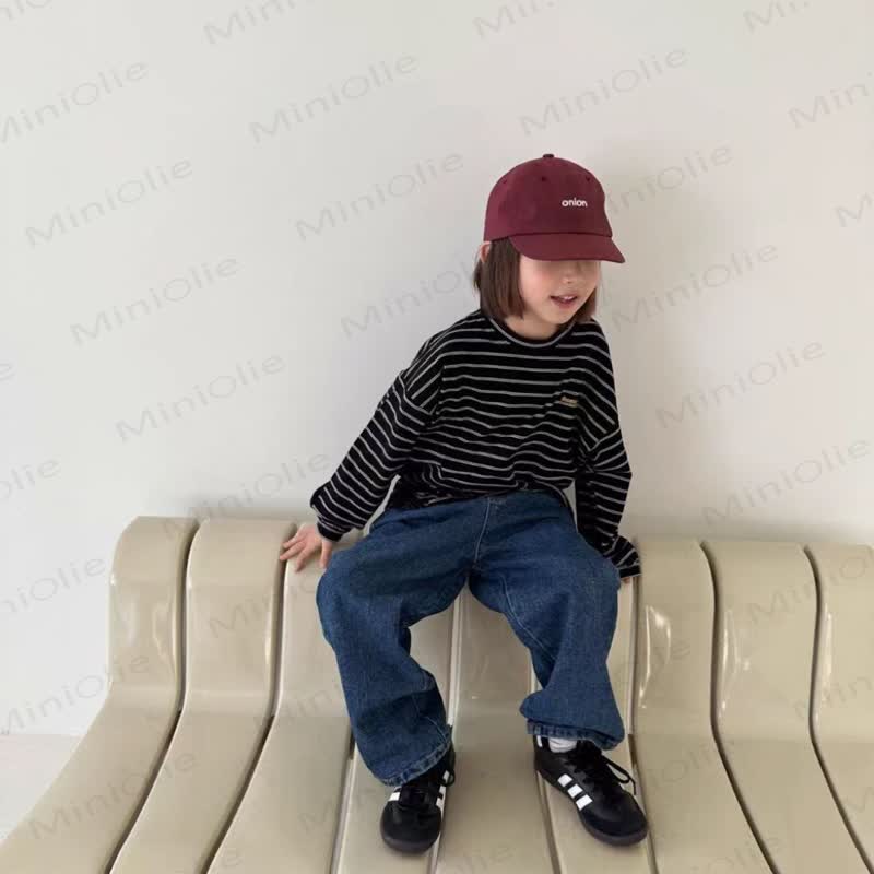 Baby Denim Solid Color Fashion Pants - image 5