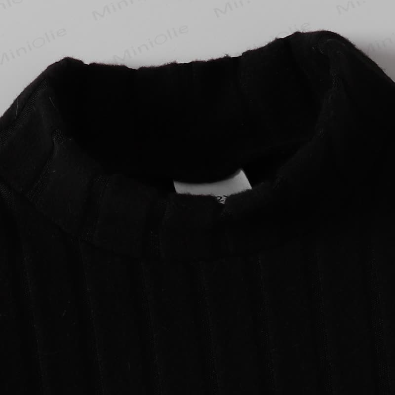 Toddler Kid Girl Dot Bow Fur Tank Top & Black Dress - image 4