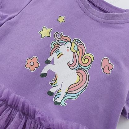 Toddler Purple Unicorn Tulle Lovely Dress - image 5