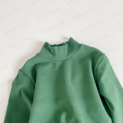 Toddler Retro Solid Color Soft T-shirt - Green - 9-11T - image 5