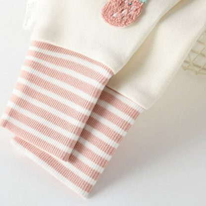 Toddler Baby Strawberry/Flower Applique Striped Cuff Leggings - image 11