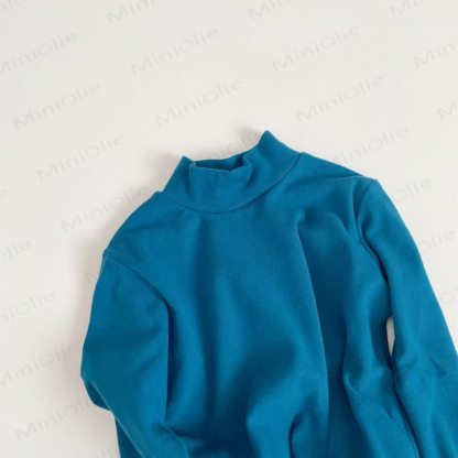 Toddler Retro Solid Color Soft T-shirt - Blue - 9-11T - image 4