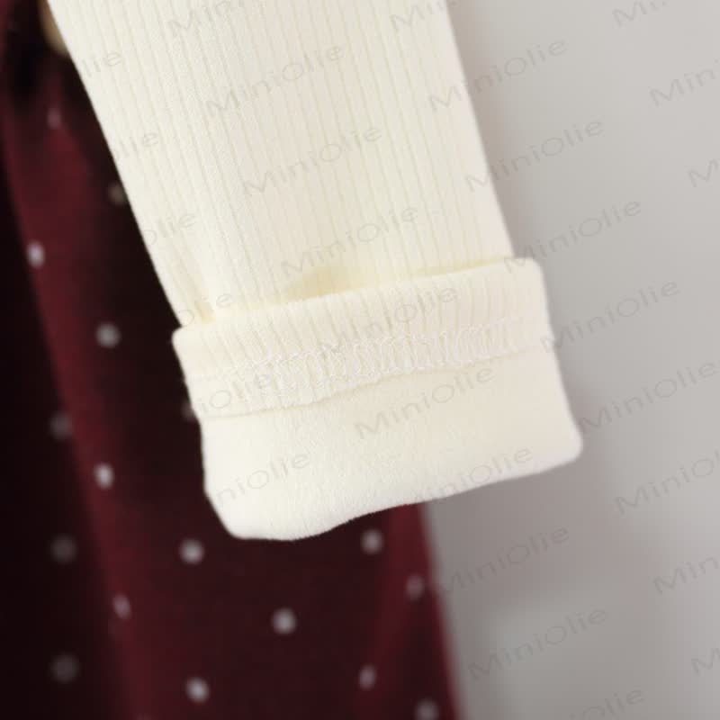 Baby Girl Bow Dot Lace Fleece Lined Dress - image 11