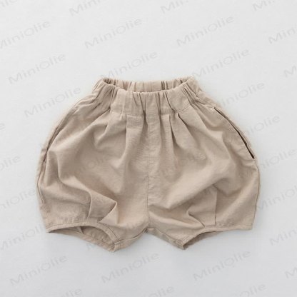 Toddler Cotton Solid Color Shorts - Beige - 6-7T - image 4