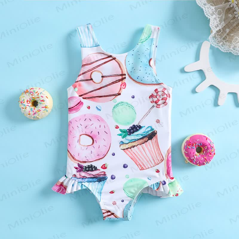 Baby Toddler Donut One Piece Swimsuit - White - 2-3T - image 1