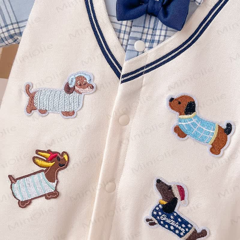 Baby Gentleman Puppy Patch Romper - image 7 - image 8