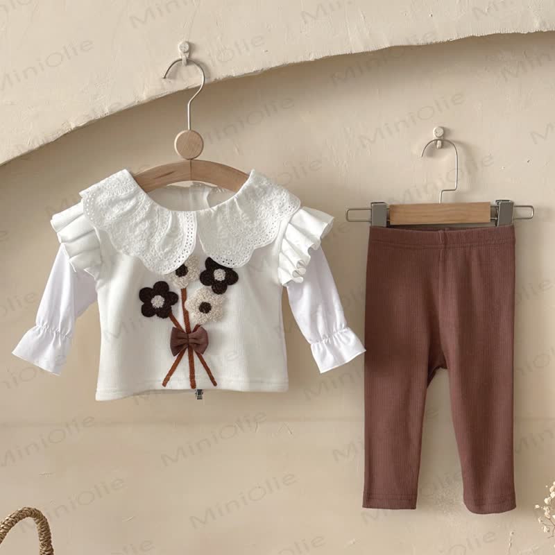 Baby Girl Flower Lace 2-piece Set - image 8