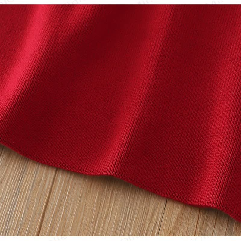 Toddler Girl Bow Knit Christmas Dress - image 7