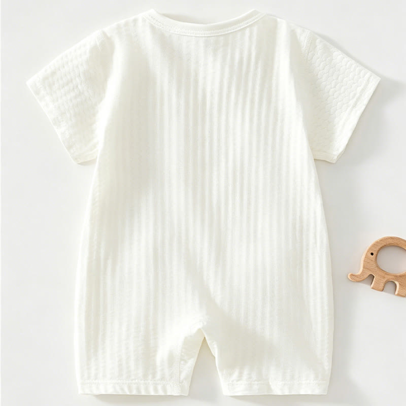 Baby Solid Color Dog Front Snaps Romper - image 5