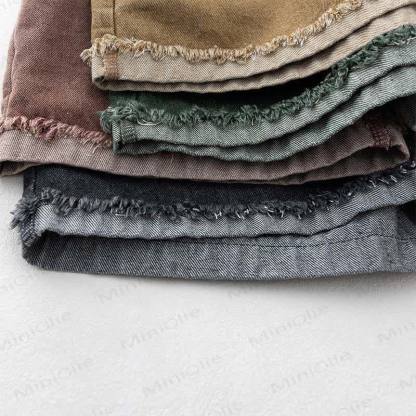 Toddler Washed Cotton Solid Color Shorts - image 6