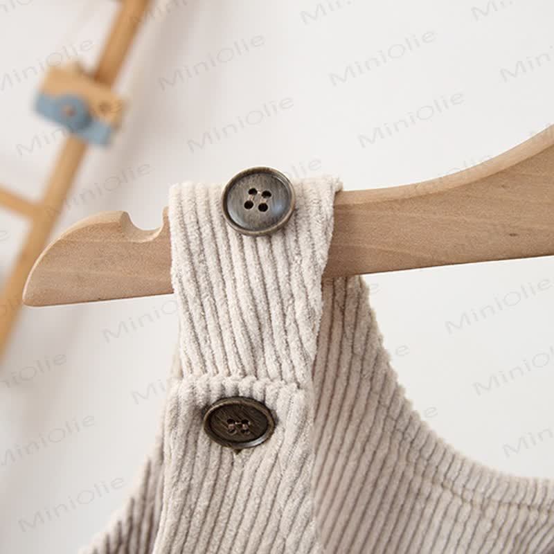 Baby Toddler Doggy Ear Cord Fleece Lined Overalls - image 7