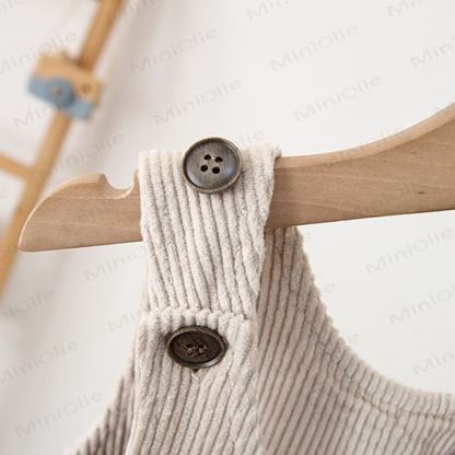 Baby Toddler Doggy Ear Cord Fleece Lined Overalls - image 7