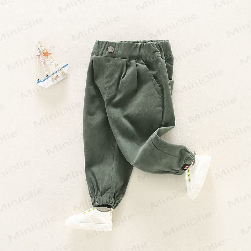 Toddler Boy Pure Color Simple Pants - Green - 10Y - image 7