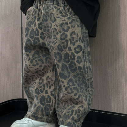 Kid Boy Leopard Print Jeans Pants - image 3