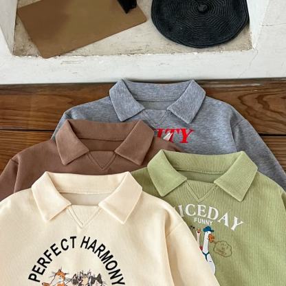 Toddler Baby Animal Print Collared Sweatshirt and Cuffed Pants 2-piece Set - image 7