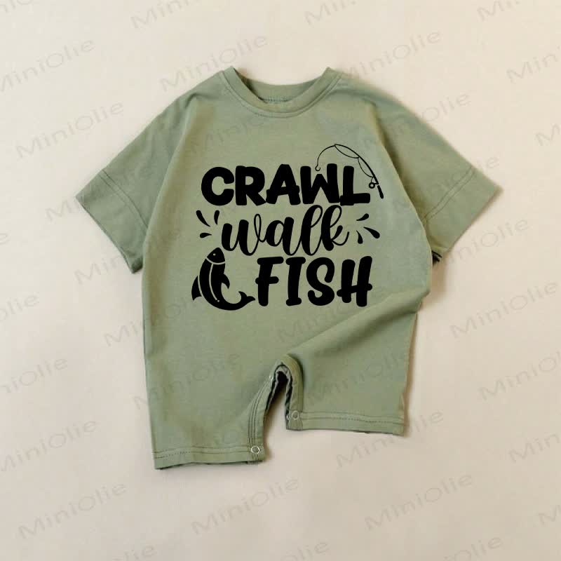 CRAWL WALK FISH Baby Green Romper - Green - 18-24M - image 1