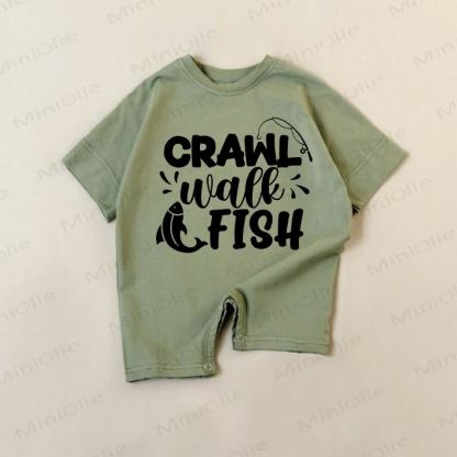 CRAWL WALK FISH Baby Green Romper - Green - 18-24M - image 1