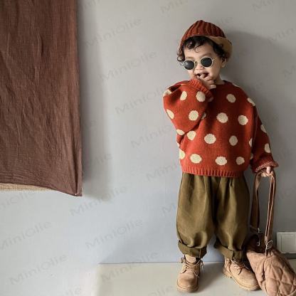 Toddler Knitted Dots Retro Style Sweater - image 6