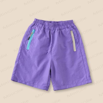 Toddler Kid Boys Solid Color Nylon Shorts - Purple - 10-11T - image 4