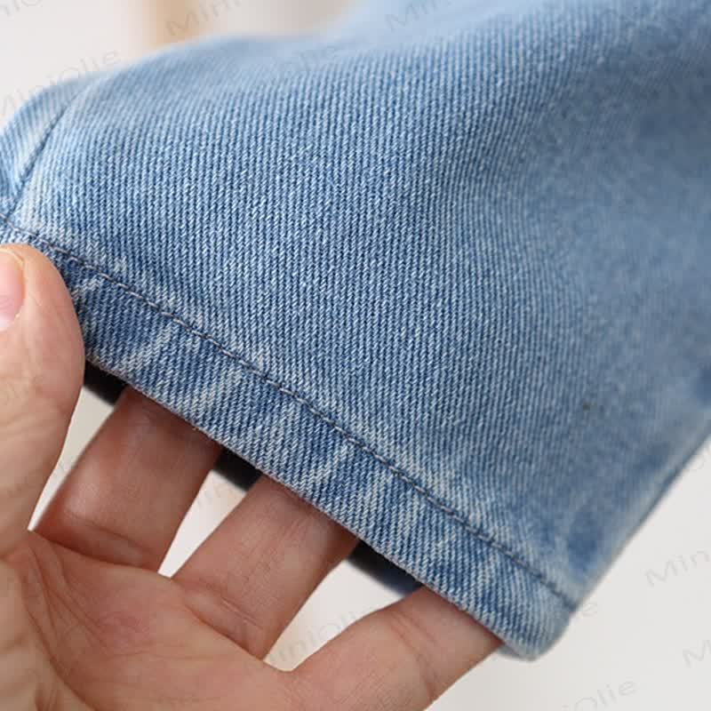 Toddler Embroidered Flower Pocket Denim Overalls - image 13