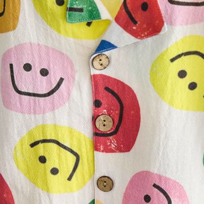 Toddler Boys Smile Face Print Shirt and Shorts 2-piece Set - image 5