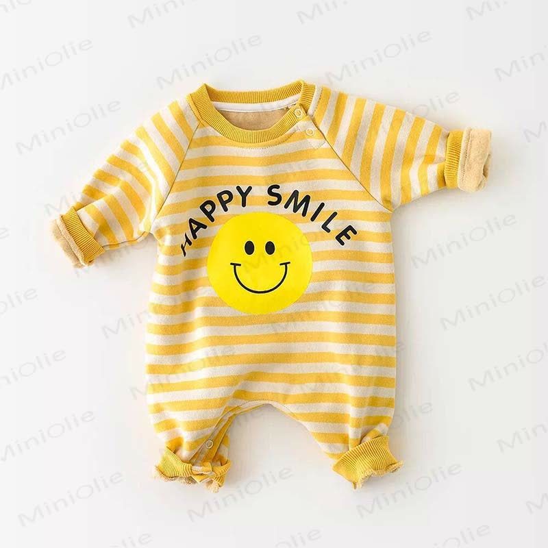 HAPPY SMILE Baby Banana Striped Romper (no inner fleece) - Happy Smile - 18-24M - image 3