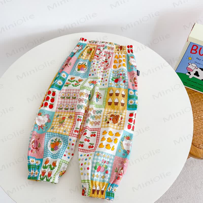 Toddler Colorful Bear Flower Strawberry Pants - Colorful - 8-9T - image 15