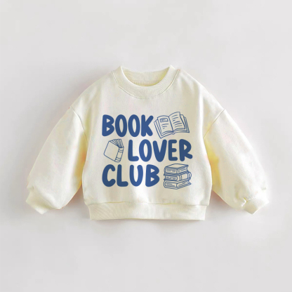 BOOK LOVER CLUB Baby Toddler Cream Sweatshirt - Cream - 3-5T - image 1