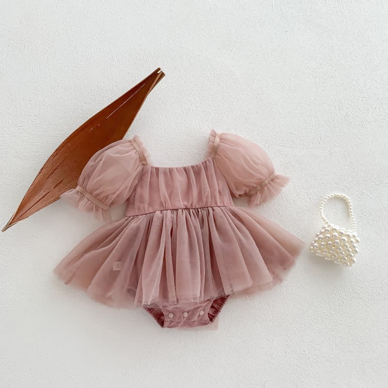Baby Solid Color Tutu Skirted Bodysuit - image 4
