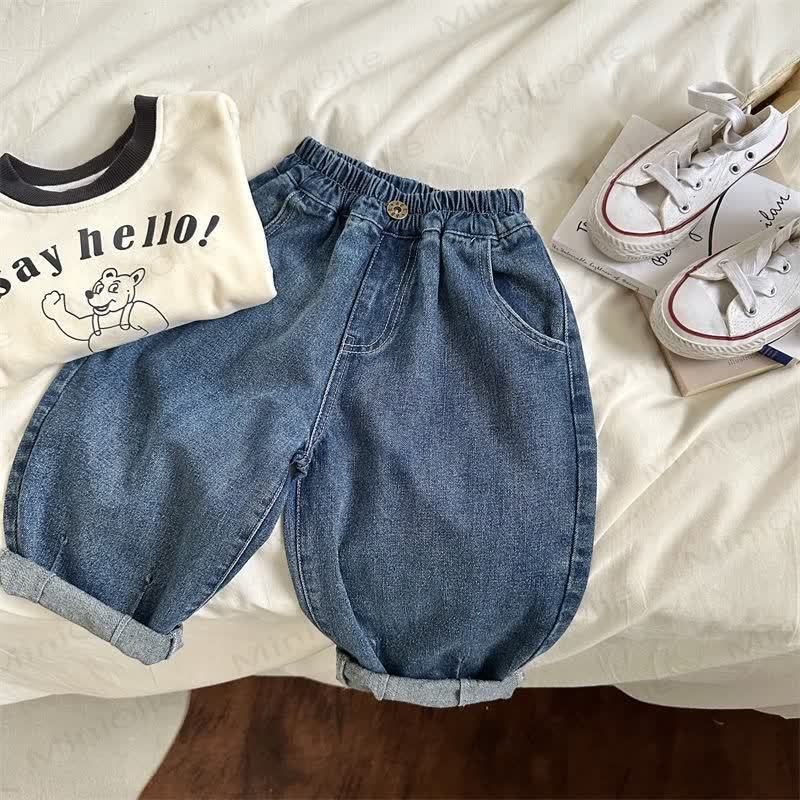 Kid Boy Loose Harem Jeans Pants - image 11