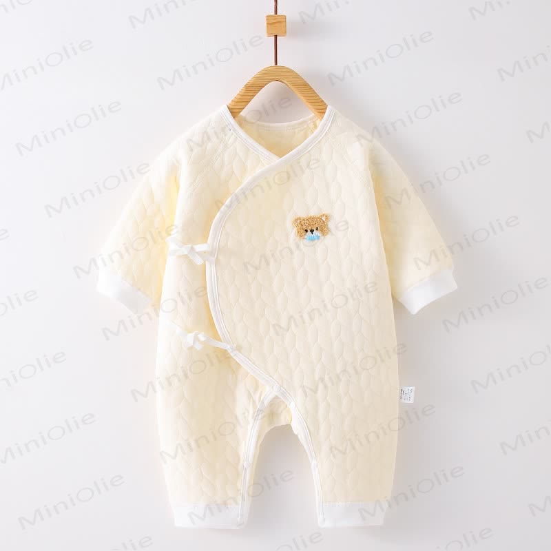 Baby Cartoon Bear Newborn Sleepwear Romper - Yellow - 3-6M - image 3