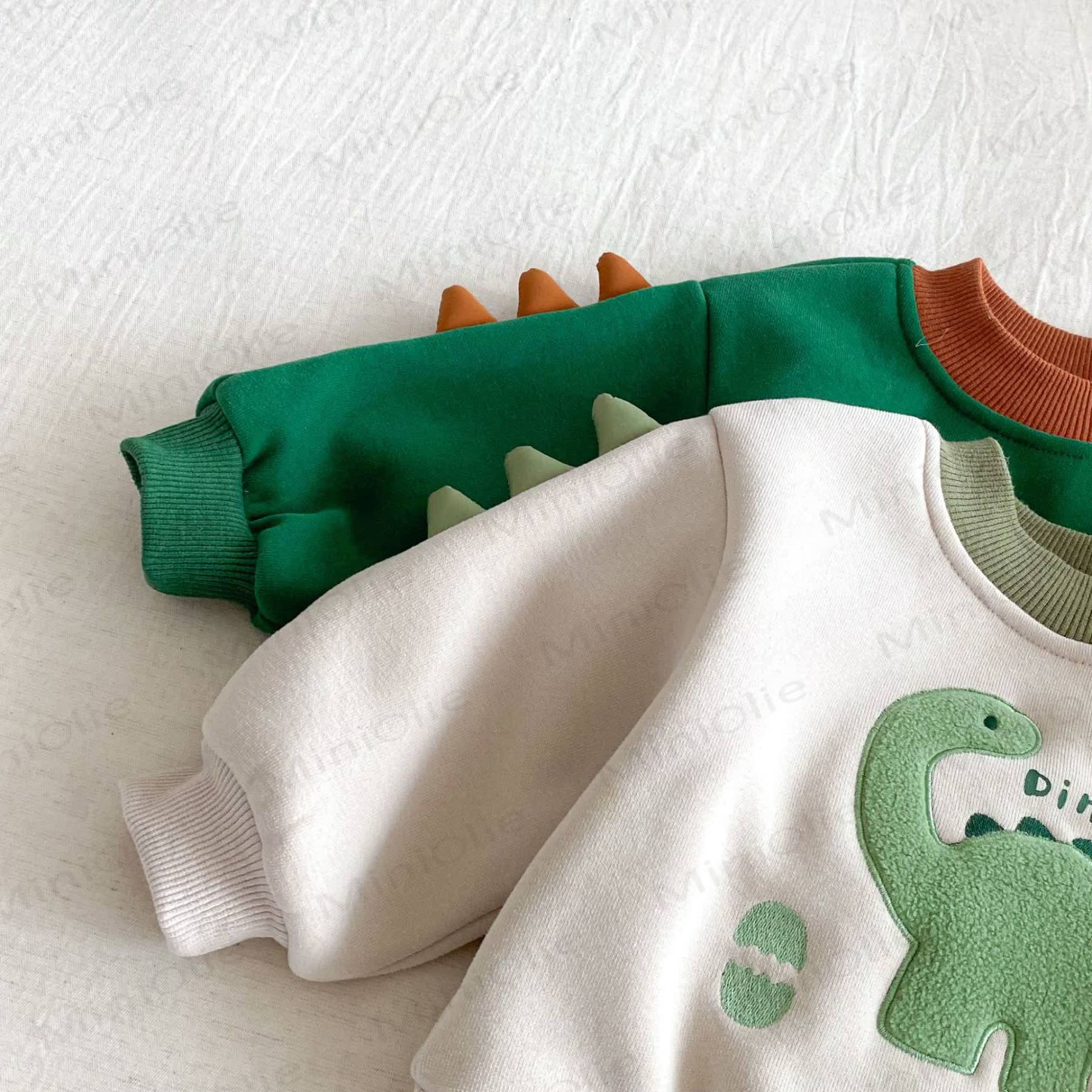DINOSAUR Baby Toddler Boy Fleece Lined Top & Pants - image 7